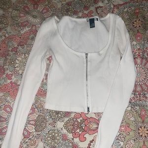 White Zip Up Top